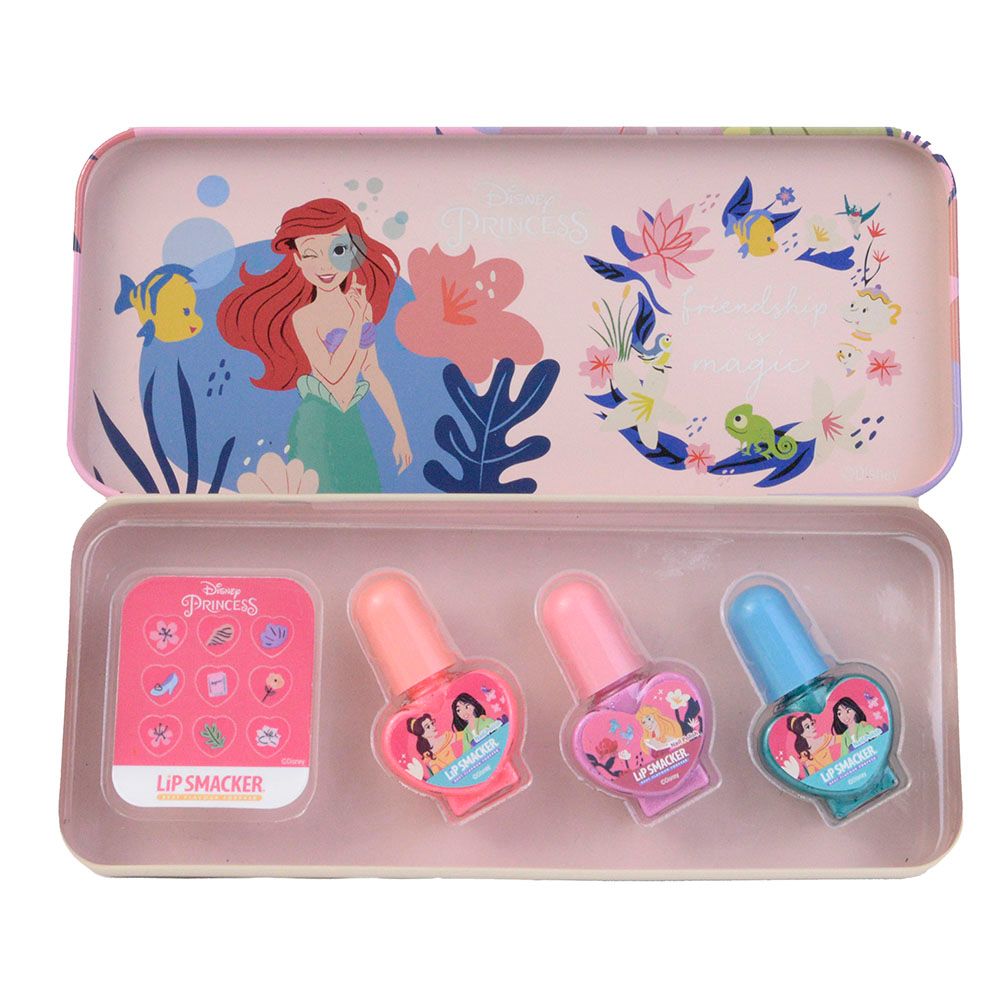 Lip Smacker - Disney Princess Nail Polish Gift Set With Tin - 4pcs