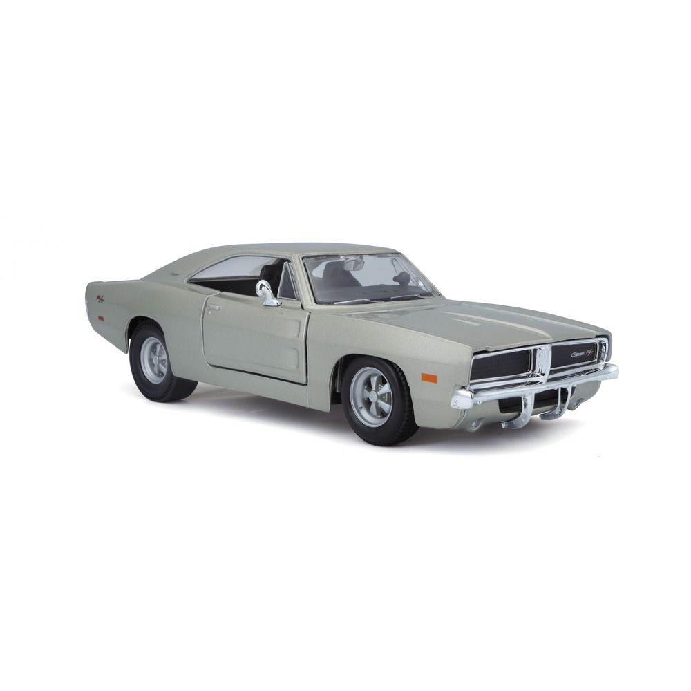 Maisto - 1/24 1969 Dodge Charger Metal Toy Car - Silver