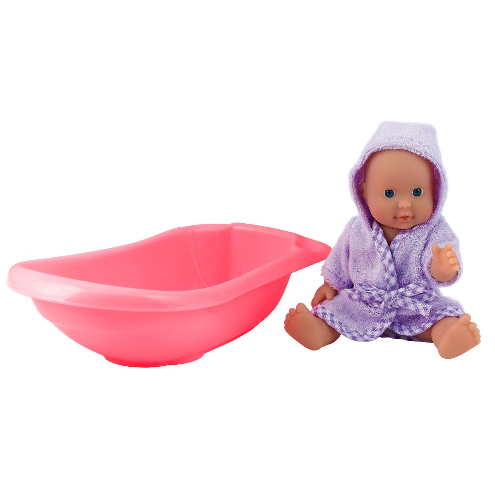 Dollsworld - Little Bath Time Fully Joint Vinyl Doll - Blue - 6.5-Inch