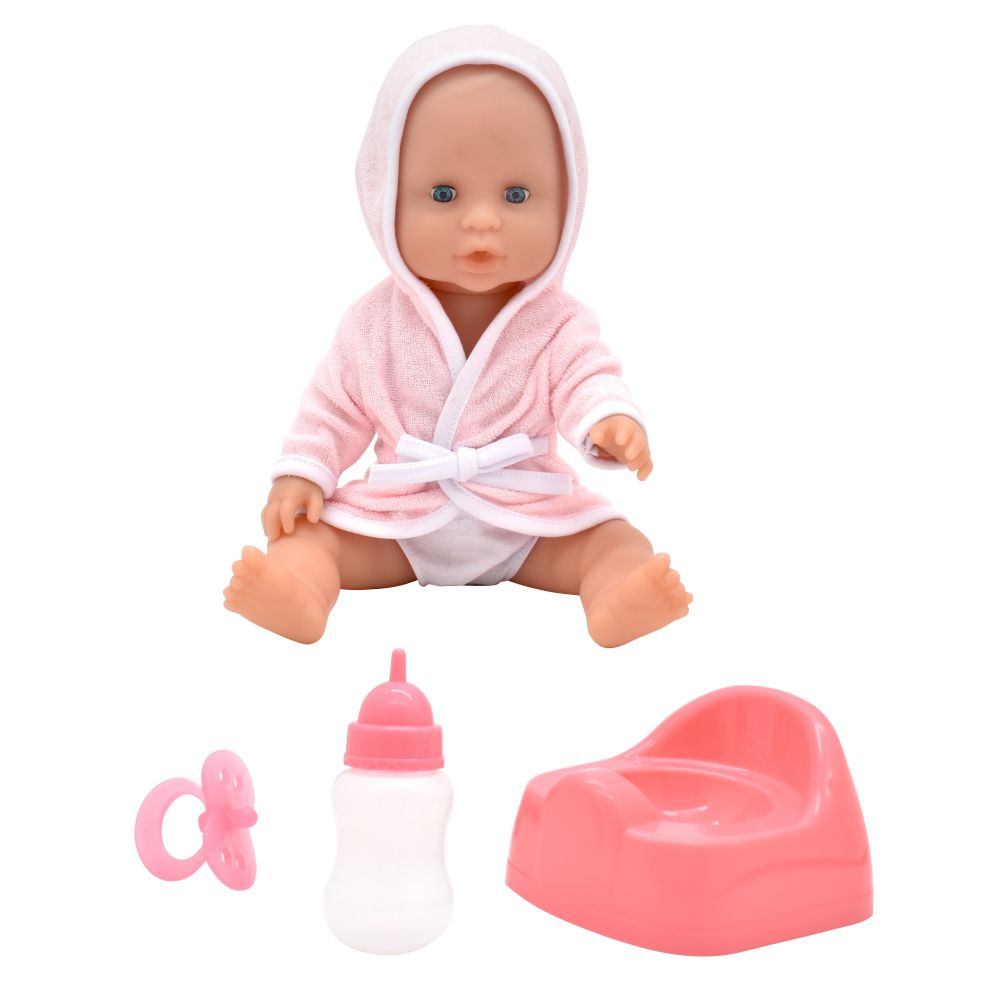 Dollsworld - Baby Dribbles Deluxe Doll With Accessories - Pink - 12-Inch