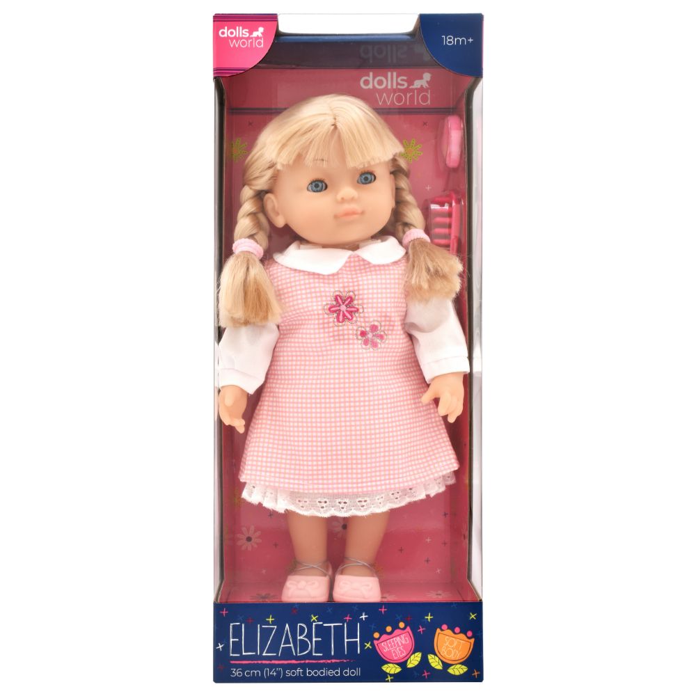 Dollsworld - Elizabeth Doll With Outfit And Hair Accessories - 14-Inch