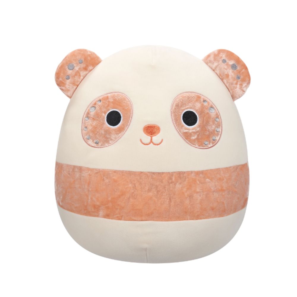 Squishmallows - Velvet Panda With Peach Stripe Plush Toy - 30cm - Light Peach