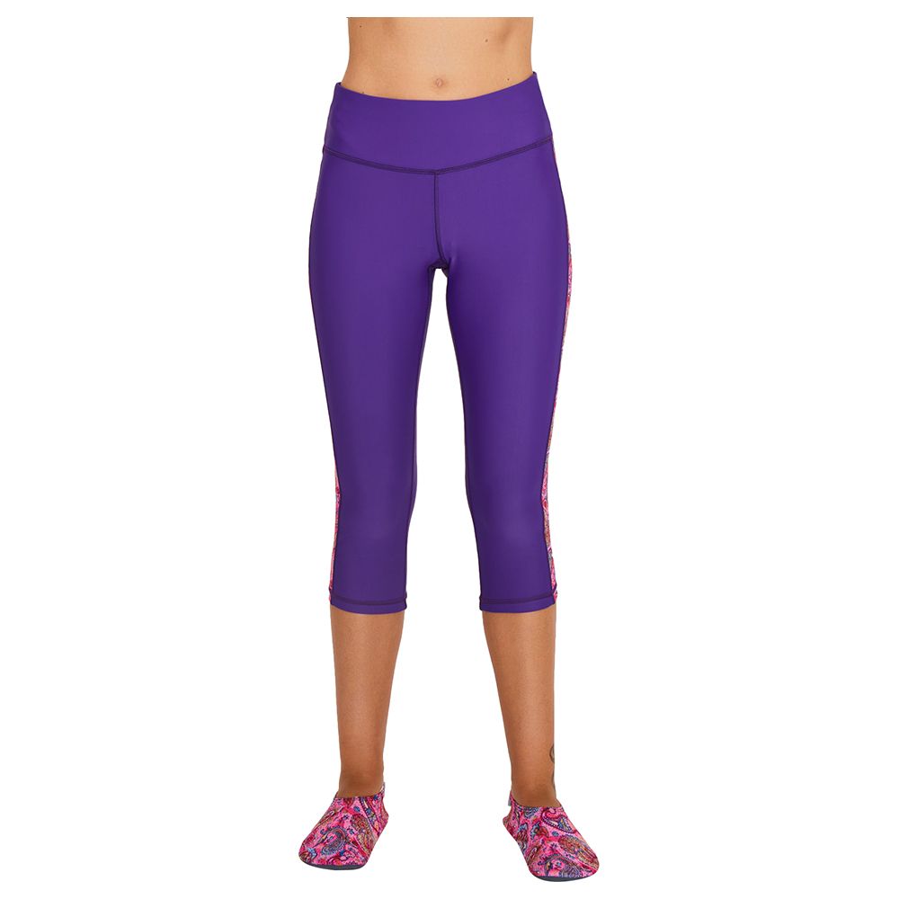 Coega Sunwear - Ladies 3/4 Swim Tights - Mauve Paisley