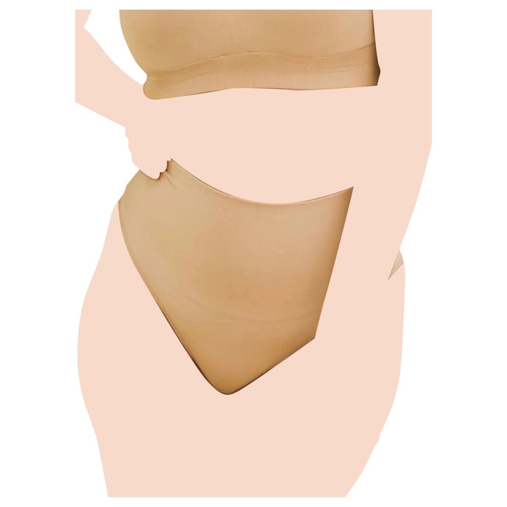 Mums & Bumps - Blanqi - Seamless Postpartum Hipster Compression Thong - Nude