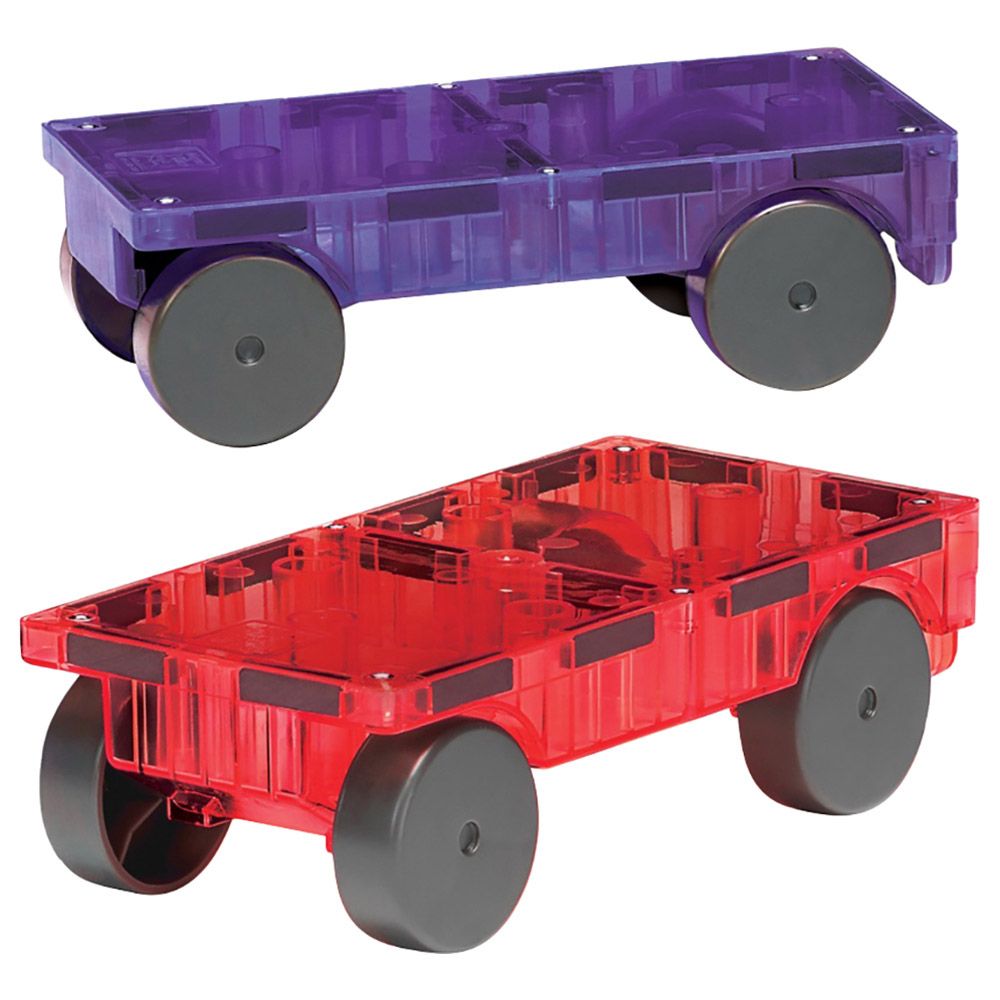 Magna-Tiles - Cars Expansion Set - Purple/Red - 2pcs