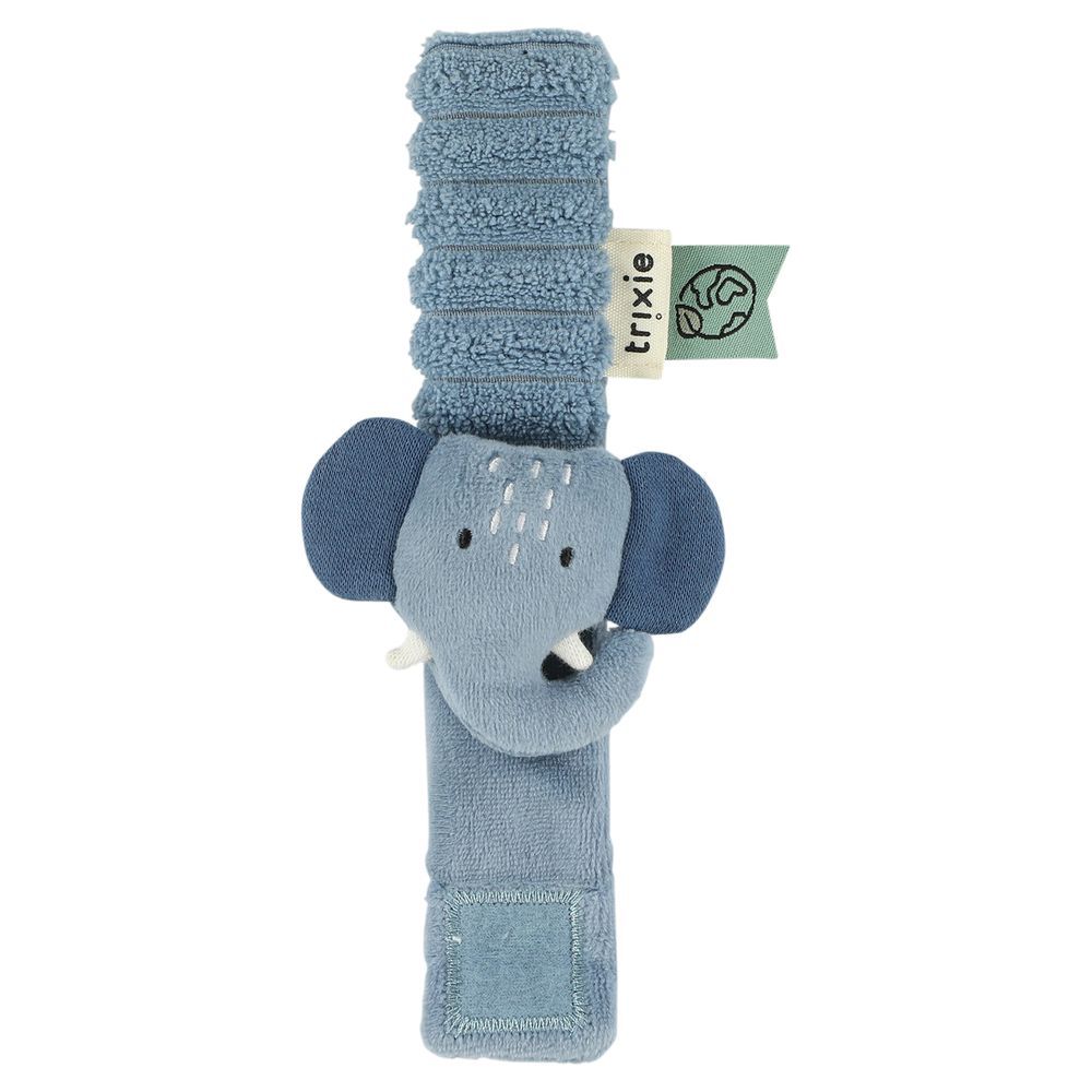 Trixie - Wrist Rattle Toy - Mrs. Elephant - Blue