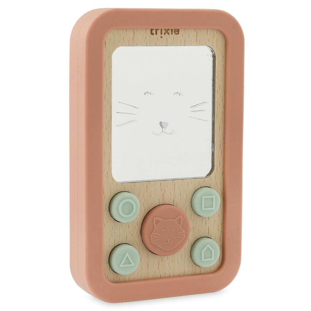 Trixie - Wooden Silicone Baby Phone - Mrs. Cat