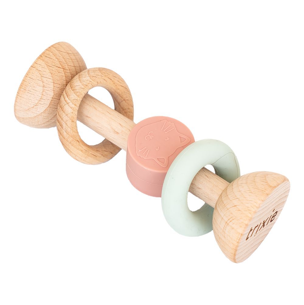 Trixie - Wooden Silicone Rattle - Mrs. Cat