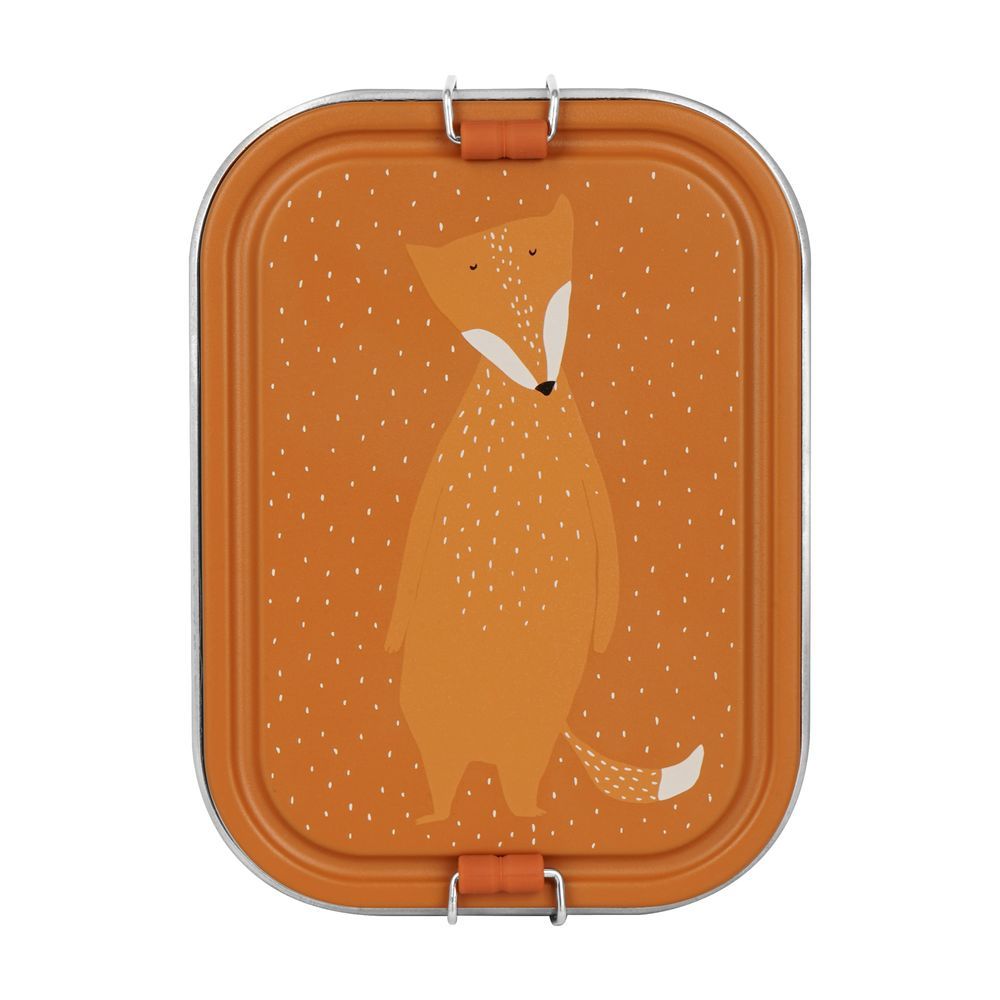 Trixie - Lunch Box With Two Compartments - Orange - Mr. Fox - Large