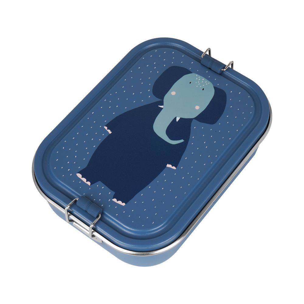 Trixie - Lunch Box With Two Compartments - Blue - Mrs. Elephant - Large