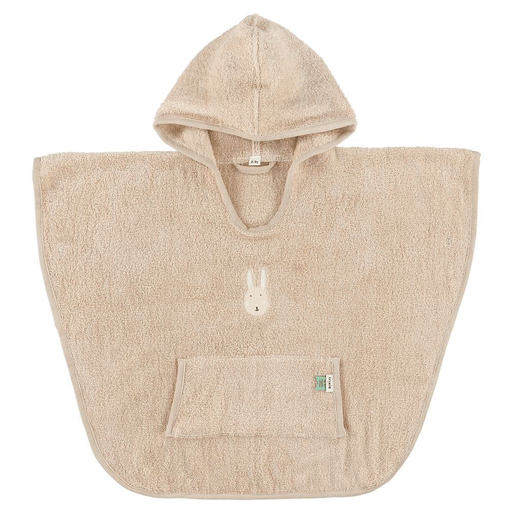 Trixie - Kids' Embroidered Cotton Poncho - Rabbit