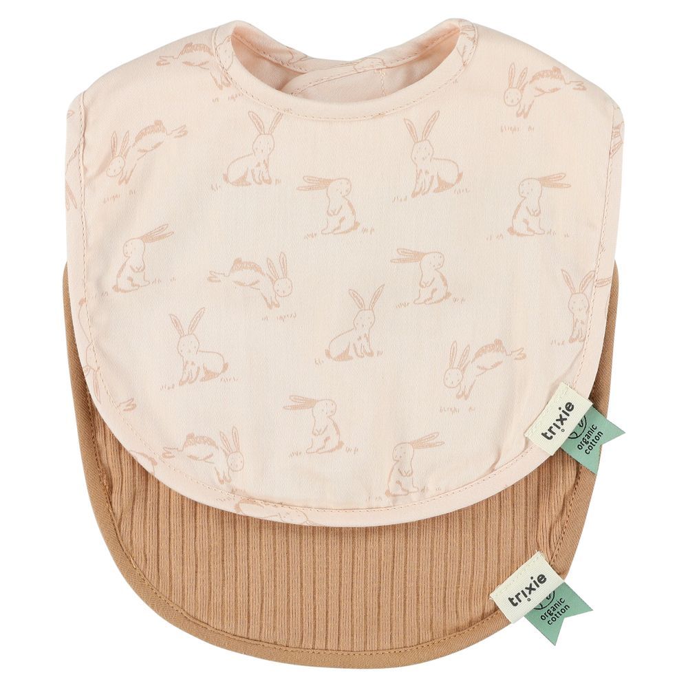 Trixie - Newborn Bib Mix Set - Rosy Rabbit - Small - 2 Pcs