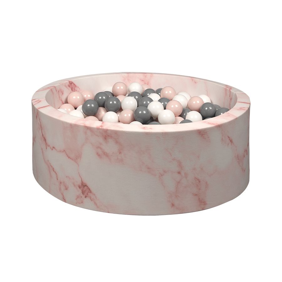 Larisa & Pumpkin - Marble Ball Pit With 200 Balls - Pink/Powder/Grey/White