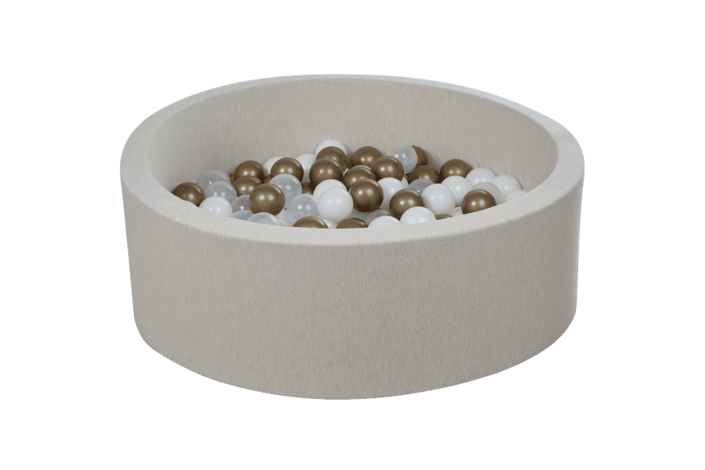 Larisa & Pumpkin - Ball Pit With 200 Balls - Off White/Gold/Clear/White - XL