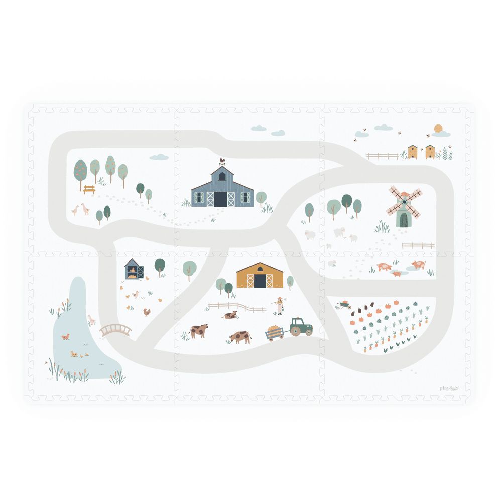 Play & Go - Icons EVA Puzzlemat - Farm - 120x180 cm