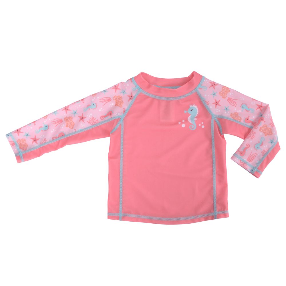 Zoocchini - Baby Rash Guard Long Sleeved Swim Top - Seahorse