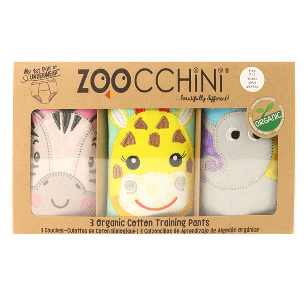 Zoocchini - Girl's Cotton Potty Training Pants - Zoo Friends - 3 Pcs