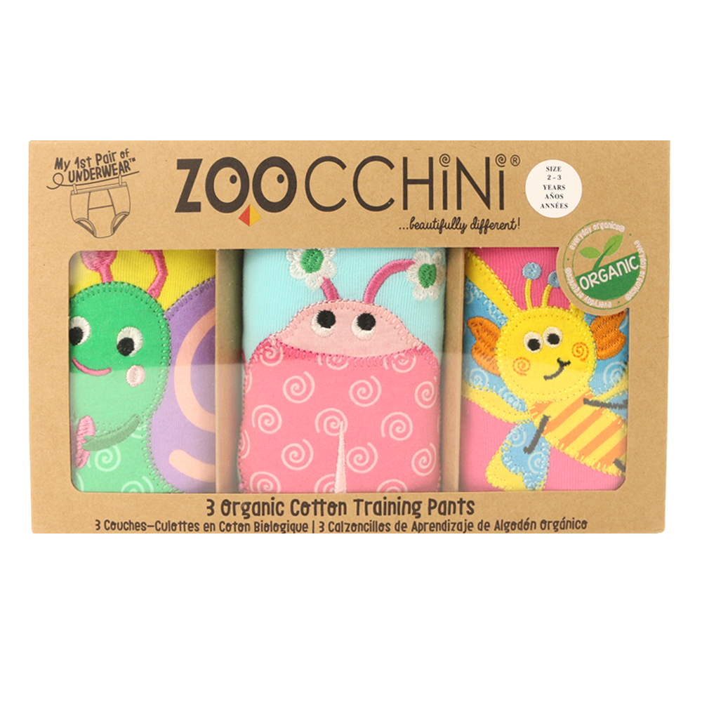 Zoocchini - Girl's Cotton Potty Training Pants - Garden Creatures - 3 Pcs