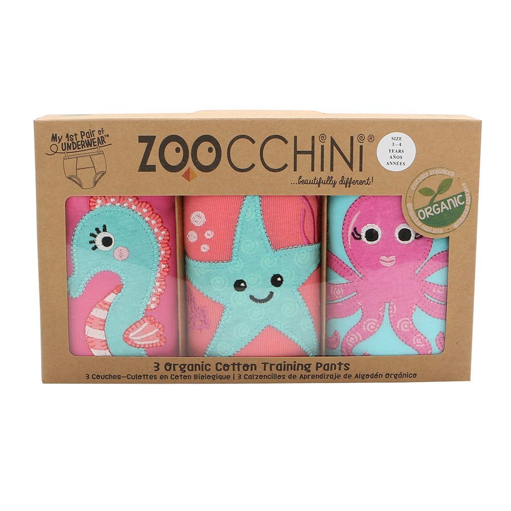 Zoocchini - Girls' Potty Training Pants - Ocean Gals - 3 Pcs