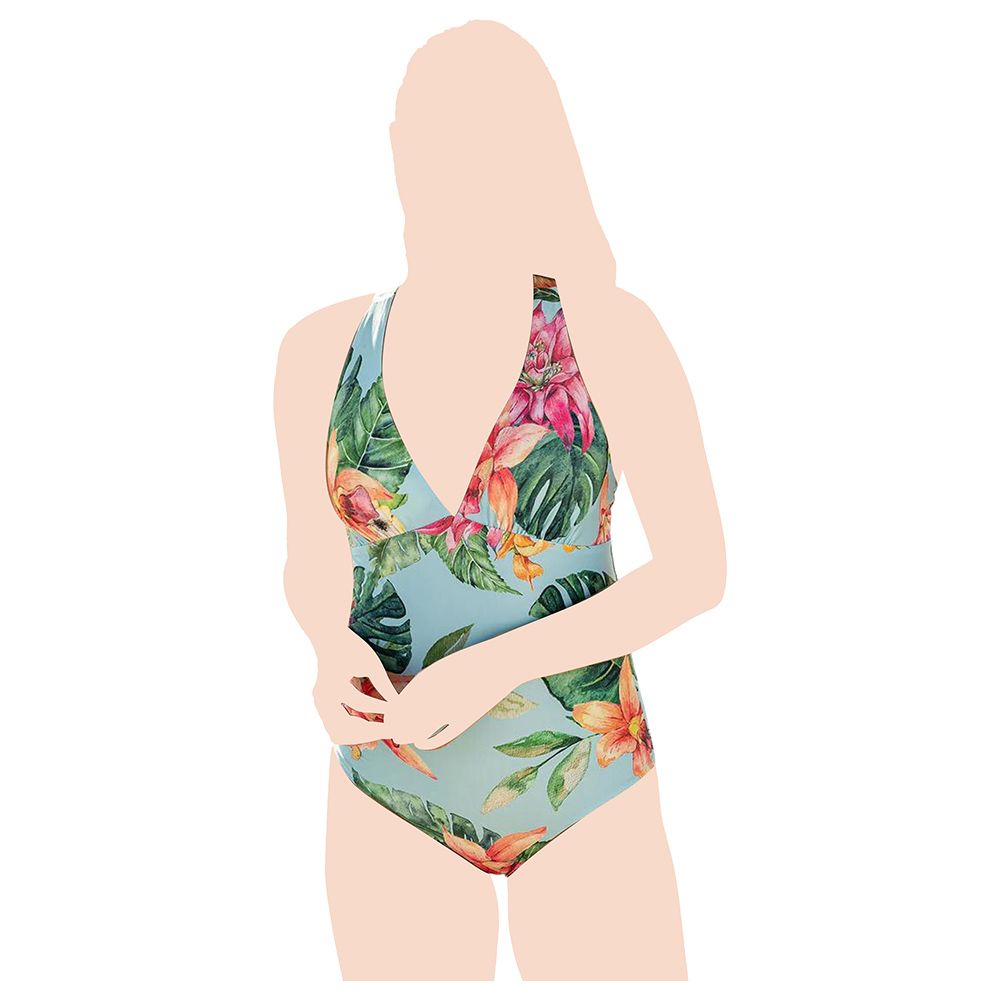 Mums & Bumps - Leonisa - One Piece Floral Swimsuit - Green