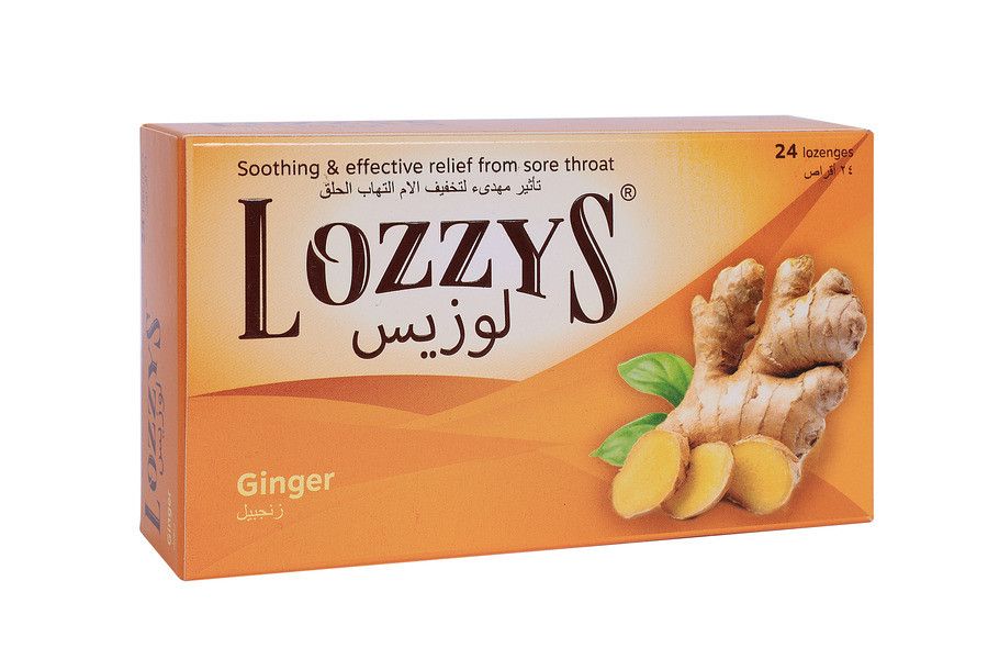 Lozzys - Sore Throat Relief Lozenges - Ginger - 24 Pcs