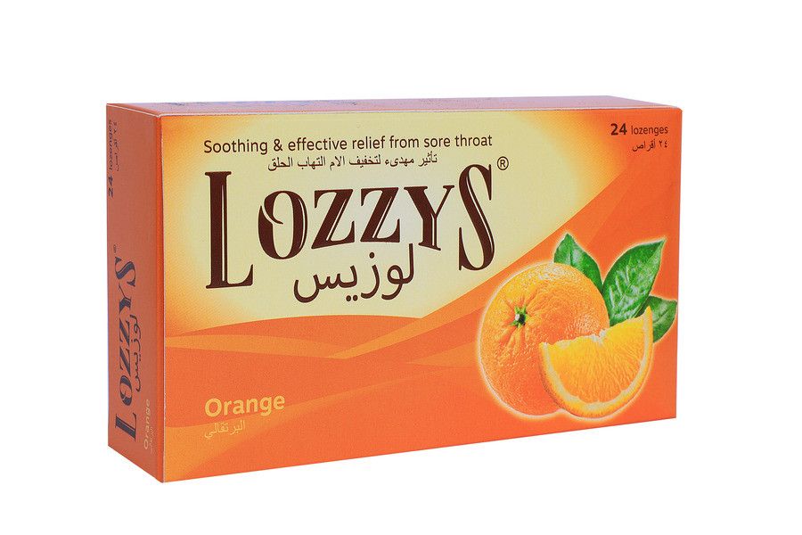 Lozzys - Sore Throat Relief Lozenges - Orange - 24 Pcs