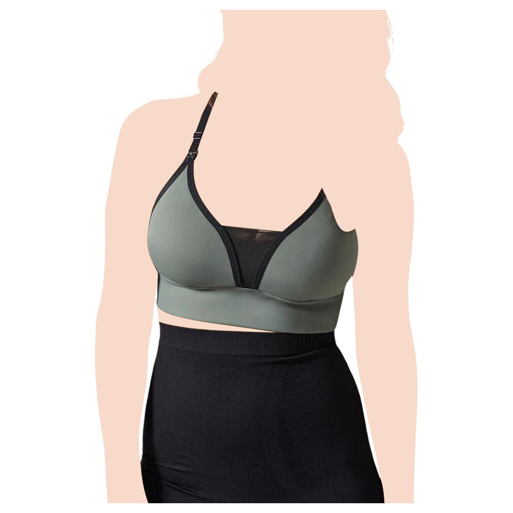 Mums & Bumps - Blanqi - Adjustable Racerback Nursing Bra - Olive Green