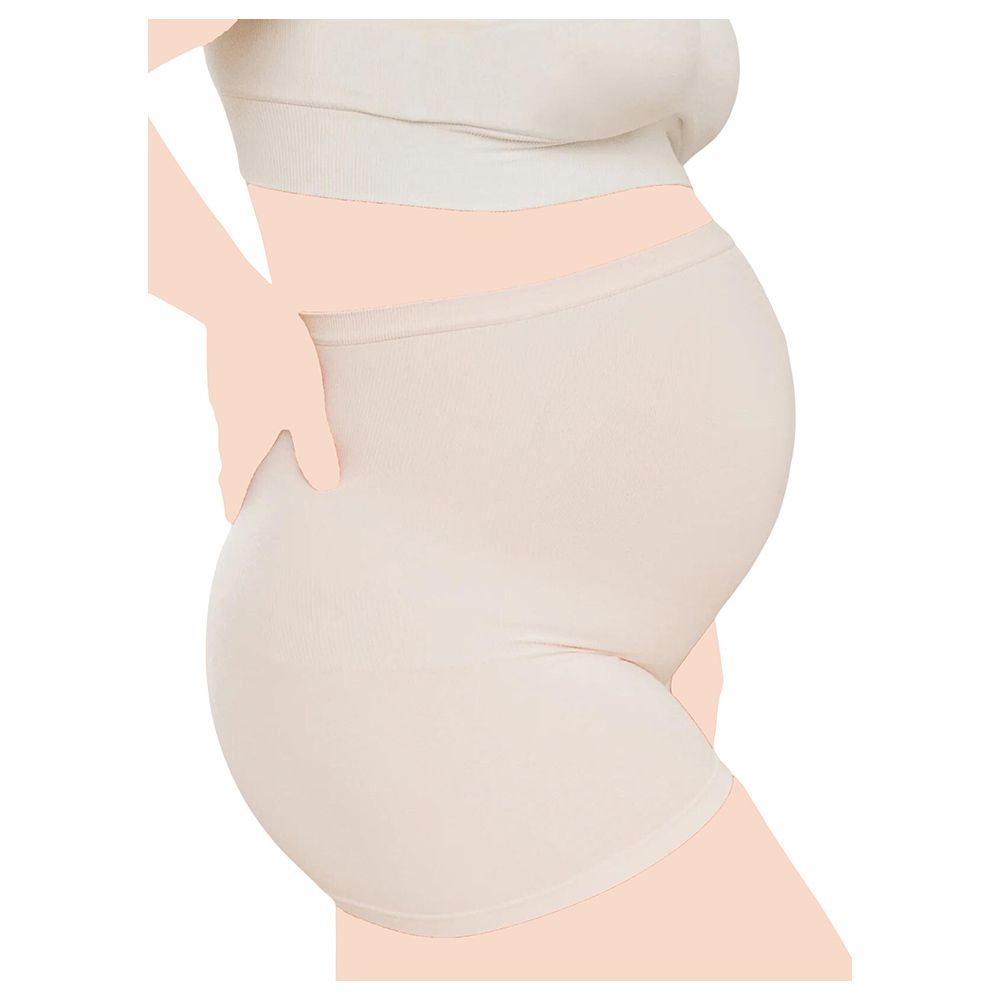 Mums & Bumps - Blanqi - Seamless Maternity Over Belly Support Boy shorts - Pale Peach