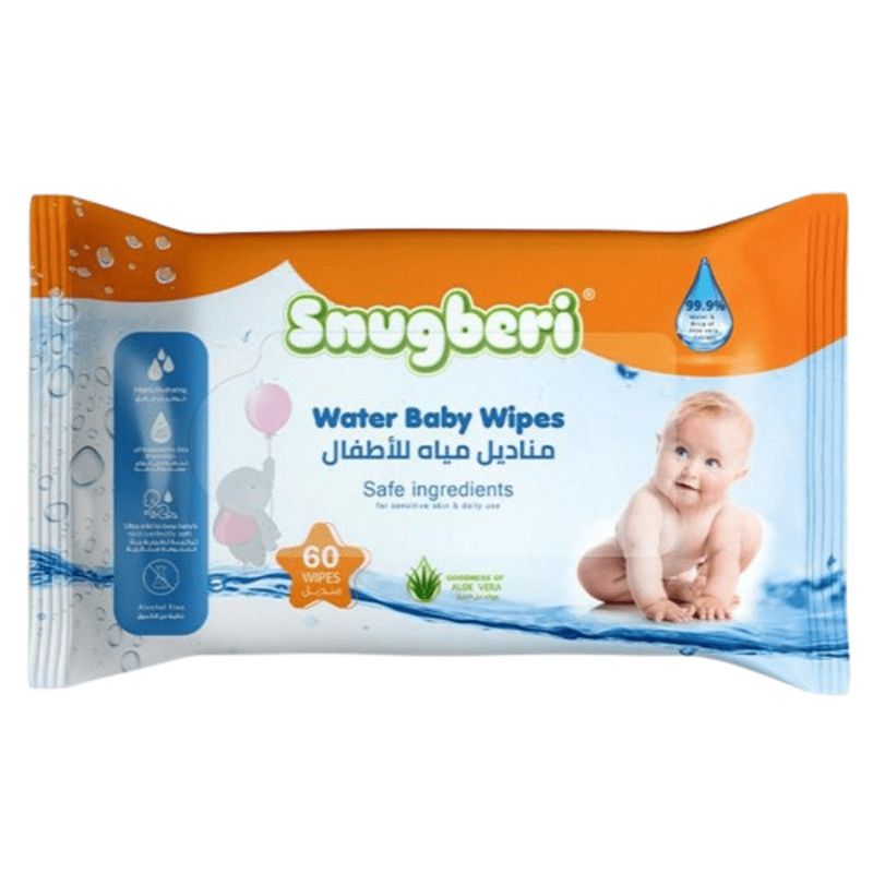 Snugberi - Water Baby Wipes - 60pcs