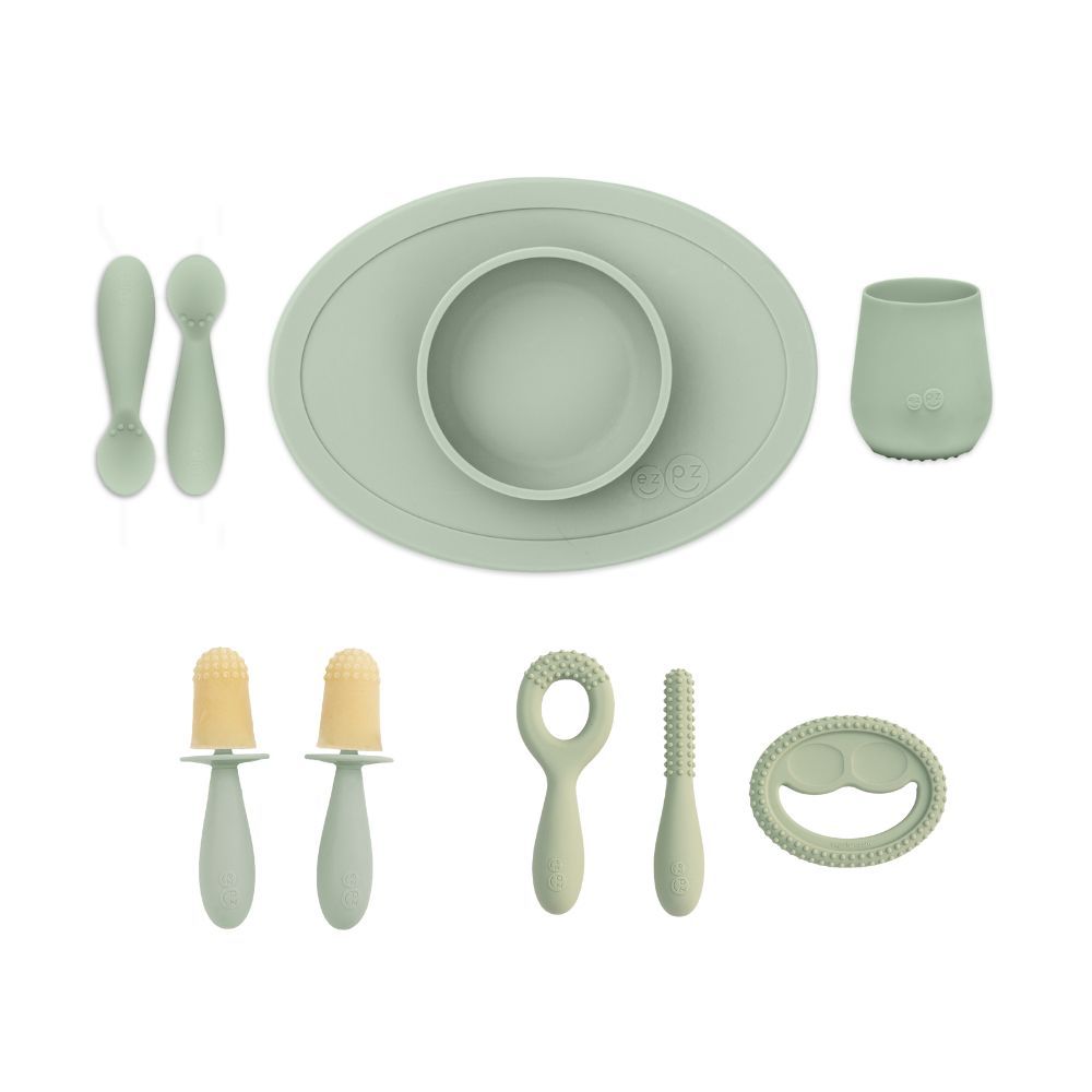 Ezpz - Ultimate Feeding Set - Sage - 9 Pcs