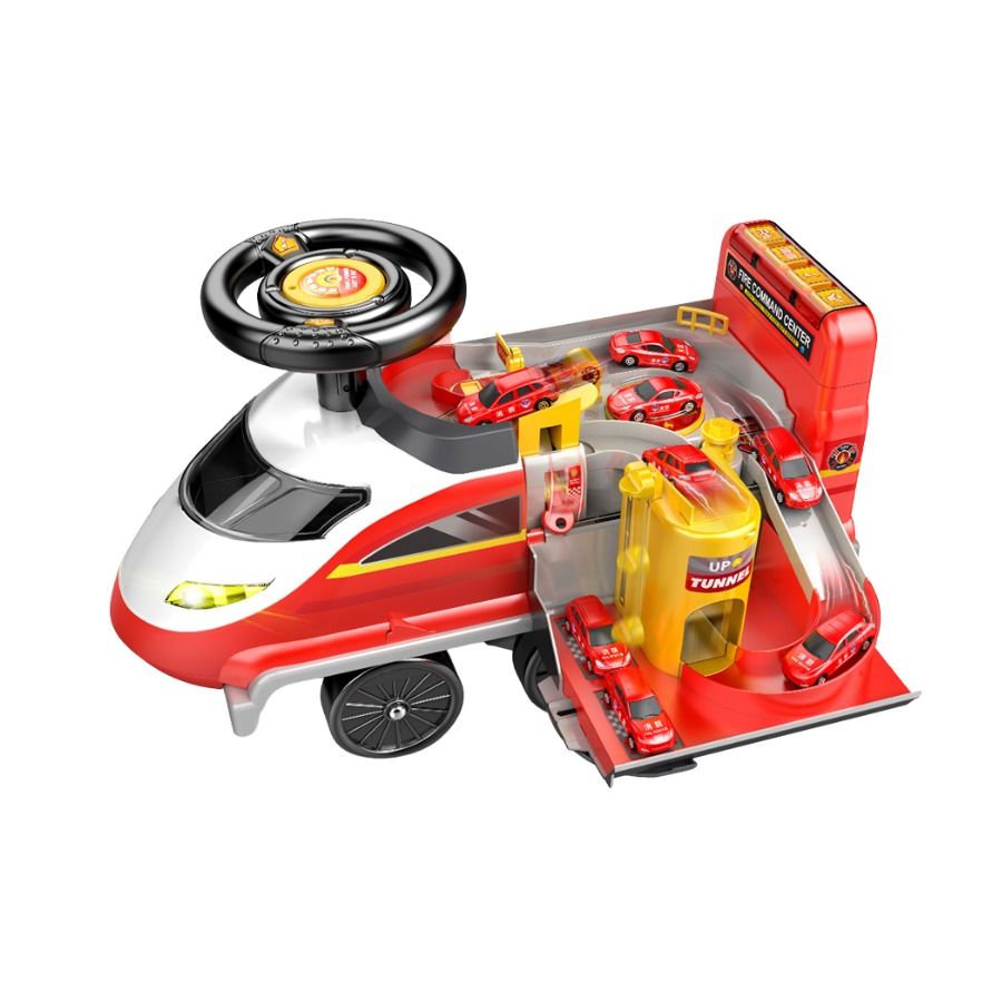 Stem - 2-In-1 Battery Operated Rail Ride-On Baby Car - Fire