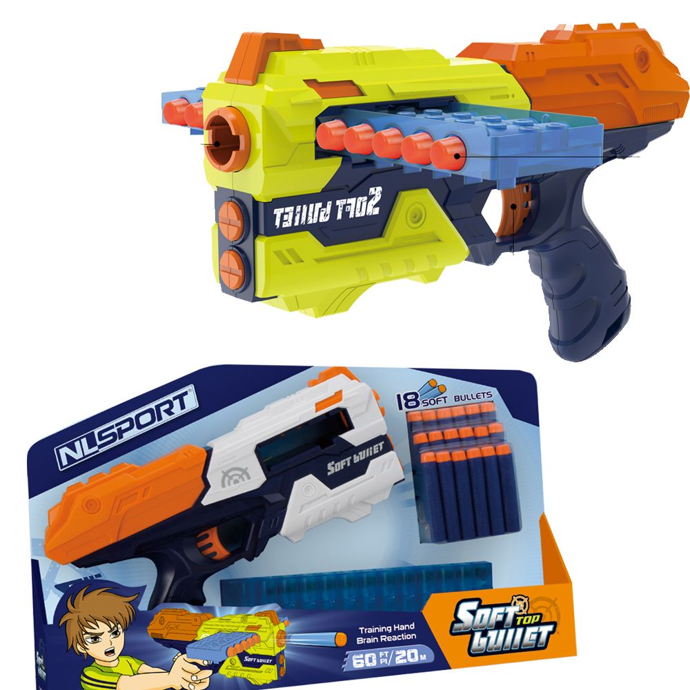 Stem - Launch Gun With 18 Soft Top Bullets Playset