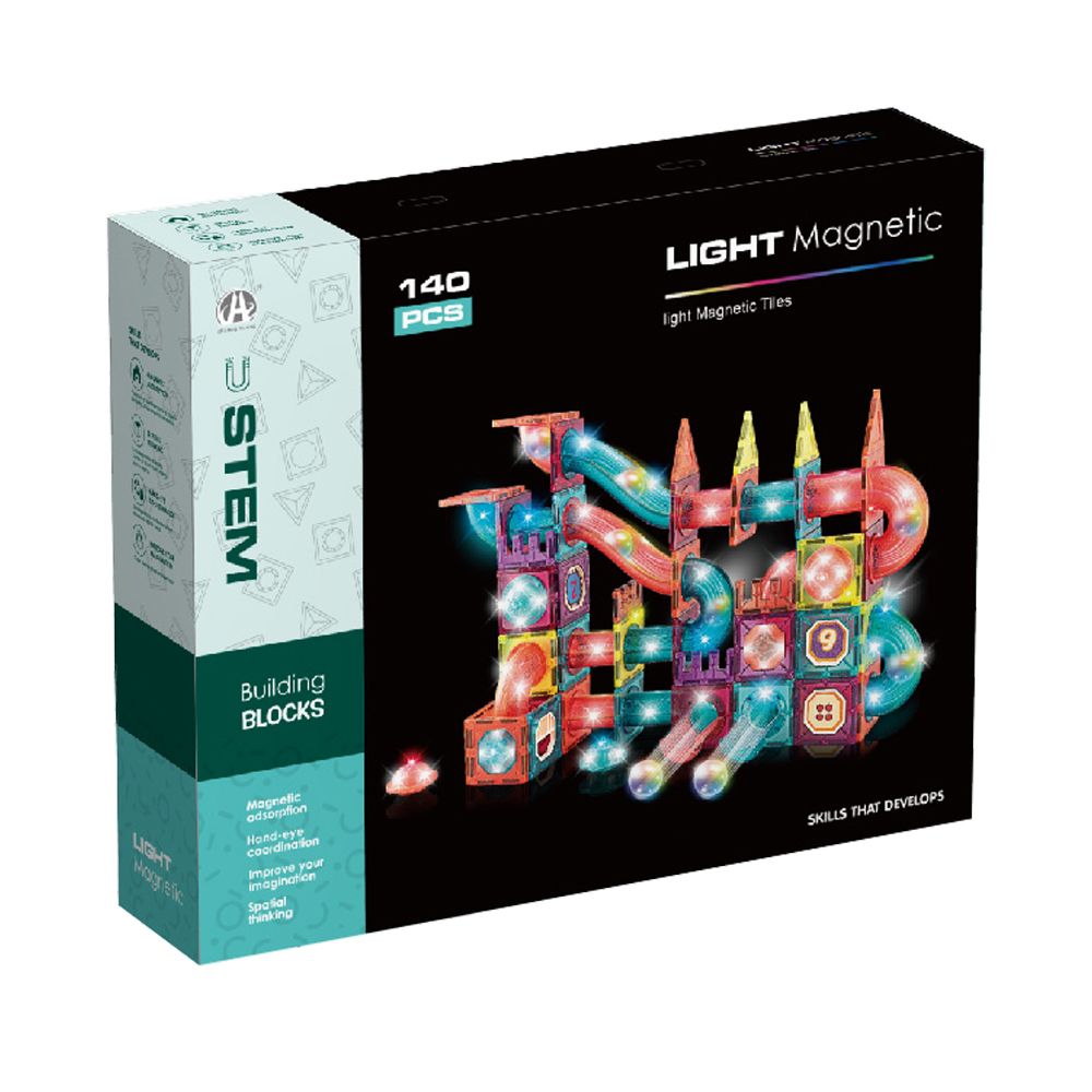 Stem - Building Blocks Light Magnetic Tiles 140 Pcs