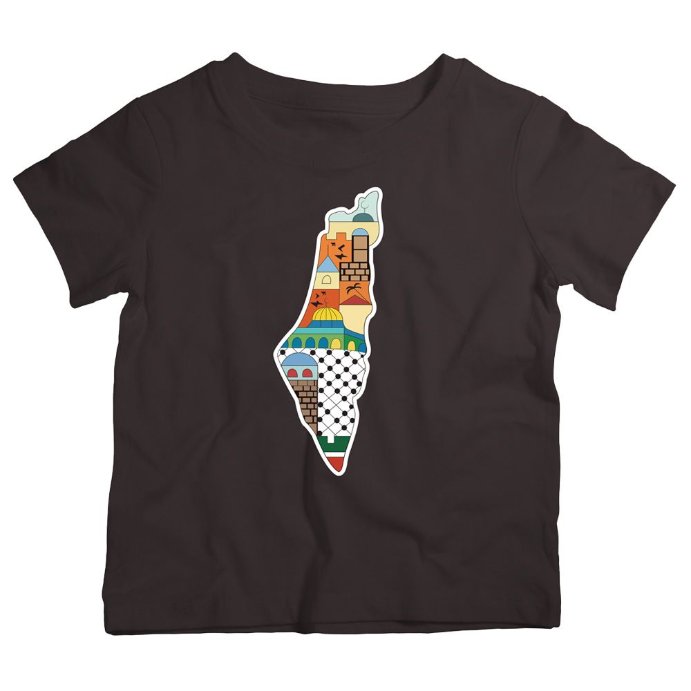 Twinkle Hands - Adult Palestine T-Shirt - Map