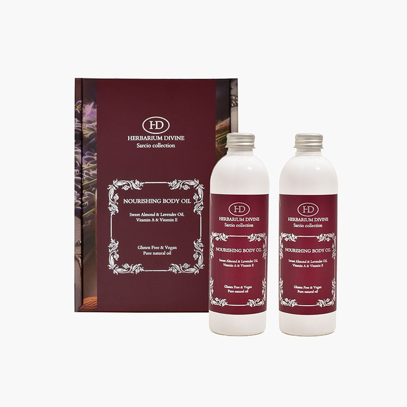 Herbarium Divine - Sarcio Gift Box Nourishing Body Oil With Sweet Almond & Lavender Oil, Vitamin A & E 250ml