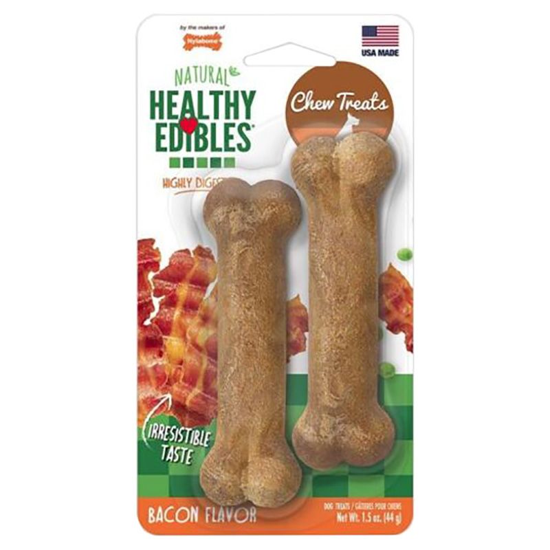 Nylabone - Healthy Edibles Chew Treats - Bacon - 44 g - 2pcs