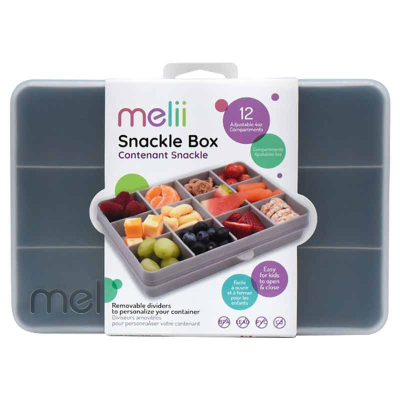 Melii - Snackle Box w/ Removable Divider - 4oz - Grey 