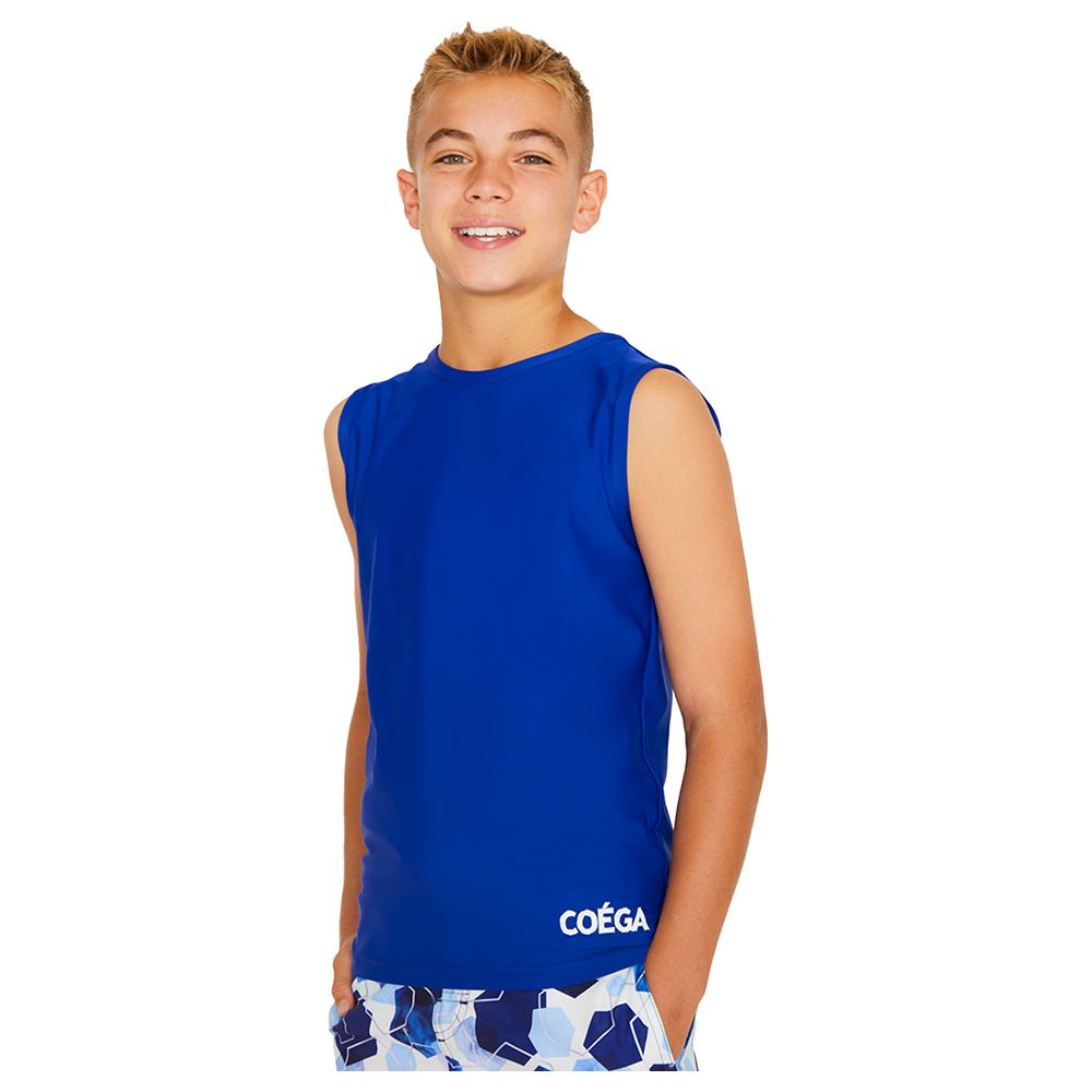 Coega Sunwear - Boys Youth Sleeveless Rashguard - Navy Watercolor