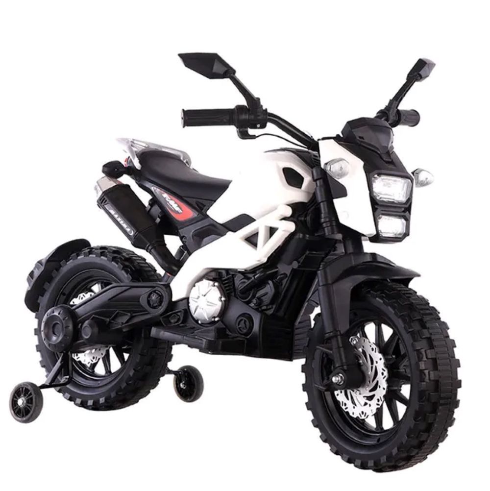 Factual Toys - Kids Electric KTM Style Ride-On Bike 12V - White