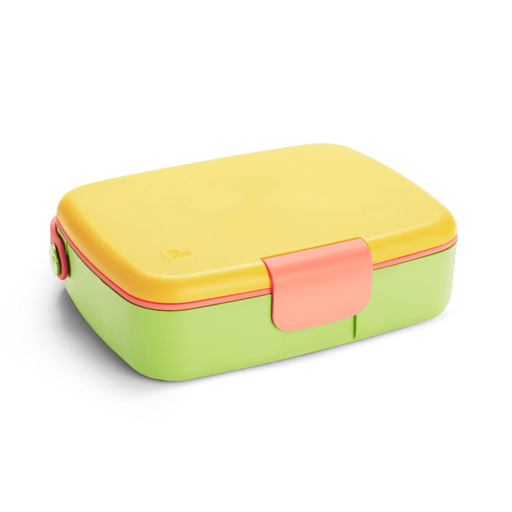 Munchkin - Lunch Bento Box with Stainless Steel Utensils 18m+ - Yellow