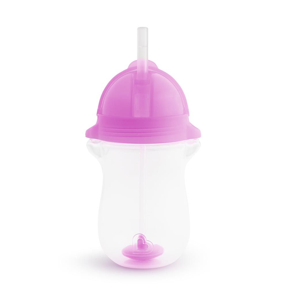 Munchkin - Any Angle Click Lock Weighted Straw Toddler Sippy Cup 12m+ - 296ml - Purple