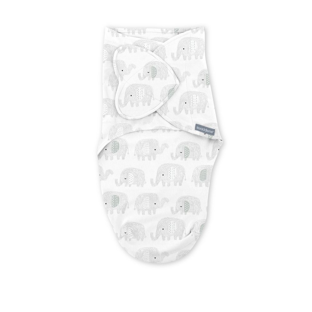 Summer Infant - 0.5 TOG SwaddleMe Monogram Swaddle - Scribble Elephant