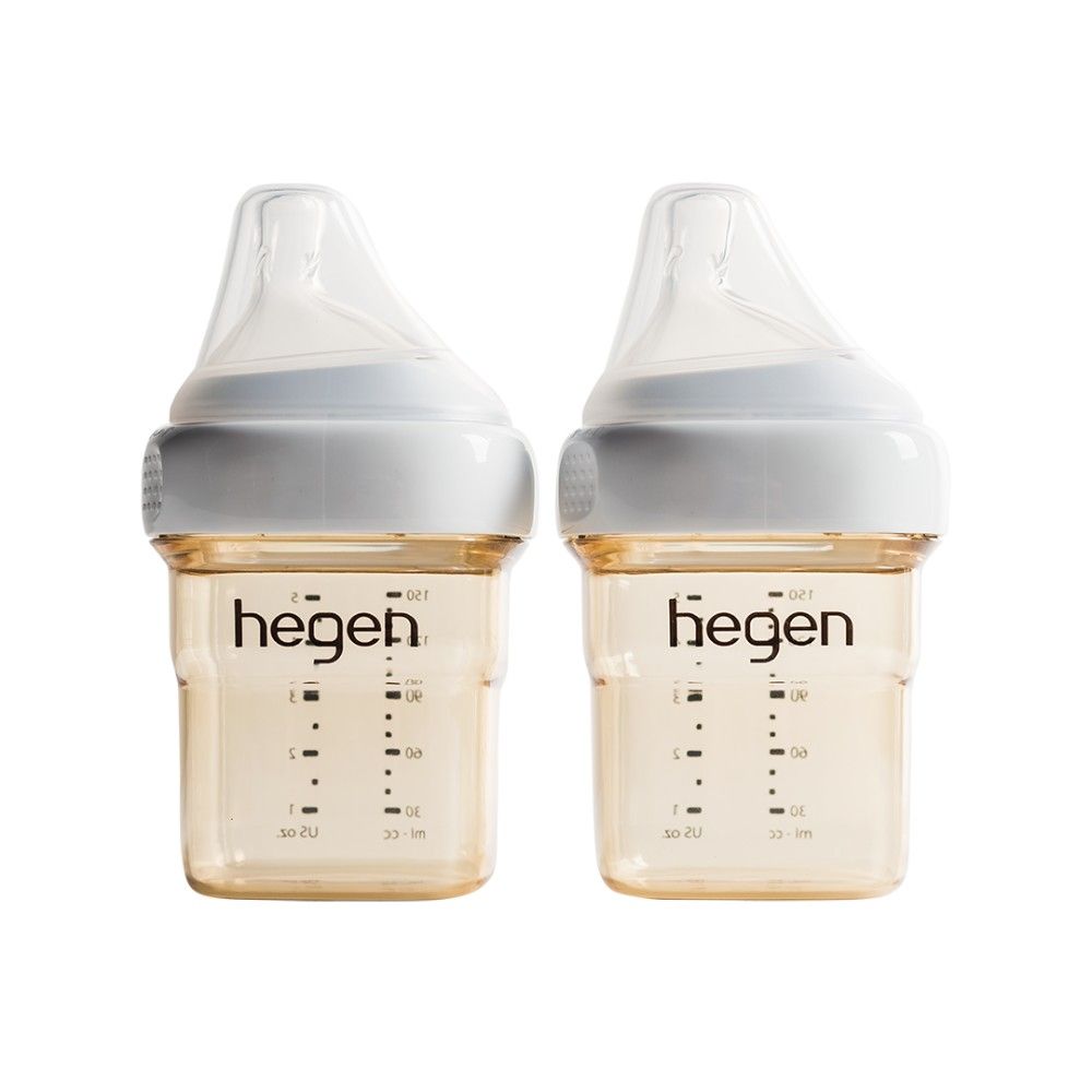 Hegen- Baby Feeding Bottle with 2 Slow Flow Teats- 1-3m-150 ml- White