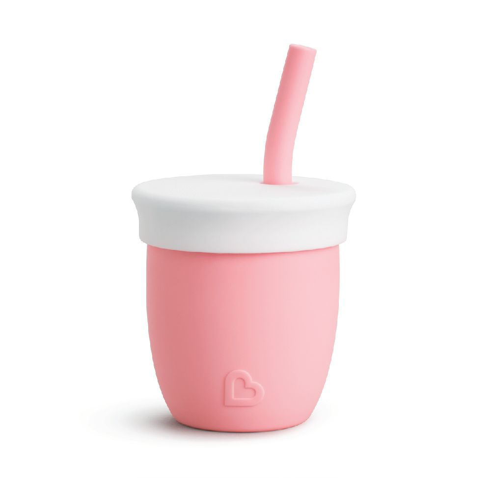 Munchkin - C'est Silicone Baby Straw Cup 6m+ - 120ml - Coral