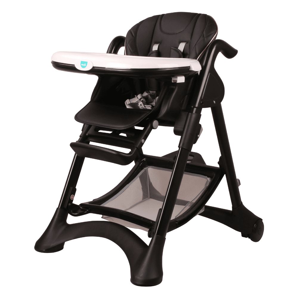 Moon - Trestle Foldable Baby High Chair - Black