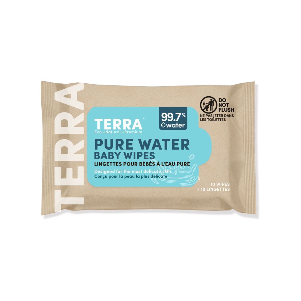 Terra Gentle - Pure Water Baby Wipes - 10 Pcs