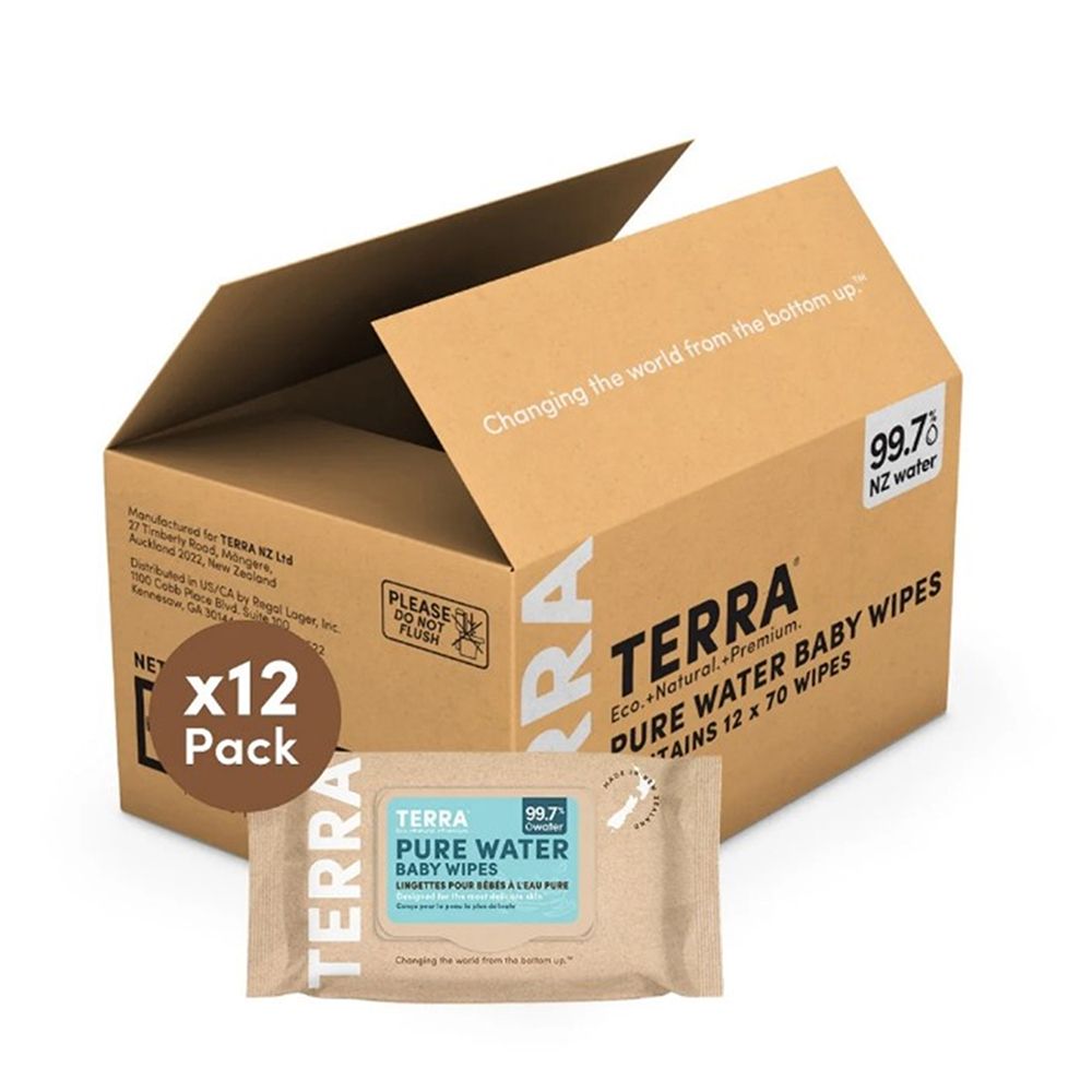 Terra - Pure Water Baby Wipes - Pack of 12 - 840s