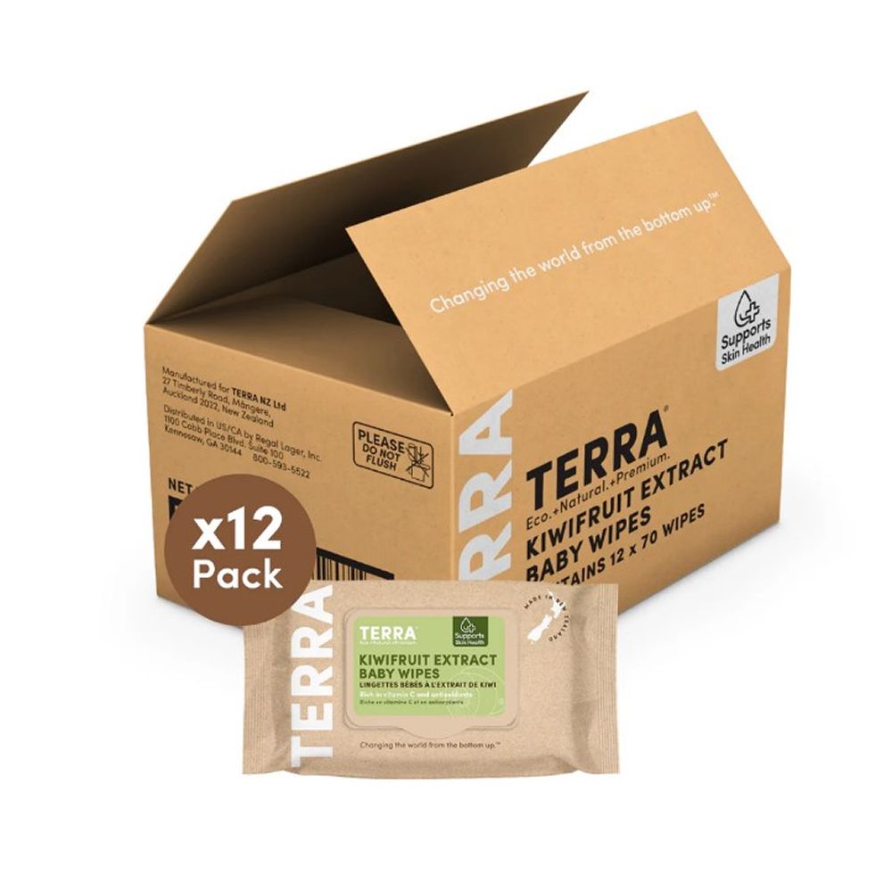 Terra - Kiwifruit Extract Baby Wipes - Pack of 12 - 840s