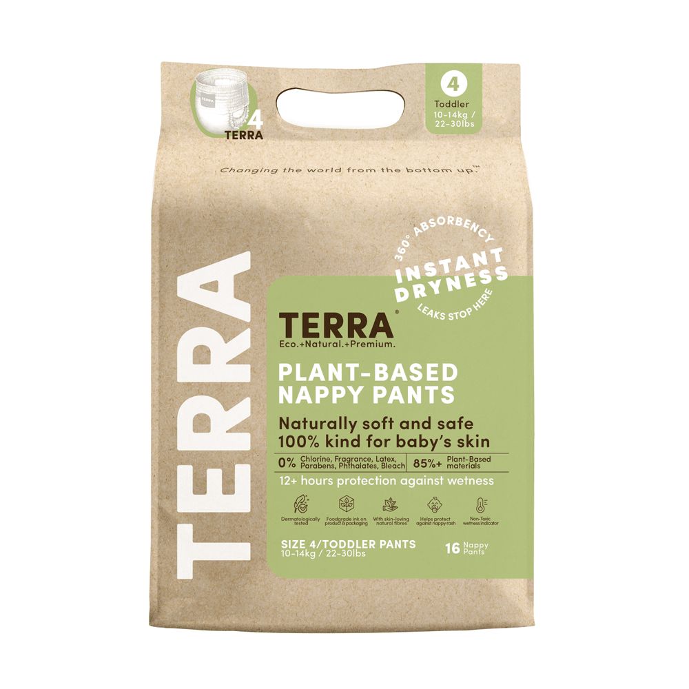 Terra Gentle - Plant-Based Nappy Pants - Size 4 - 10-14 kg - 16 Pcs