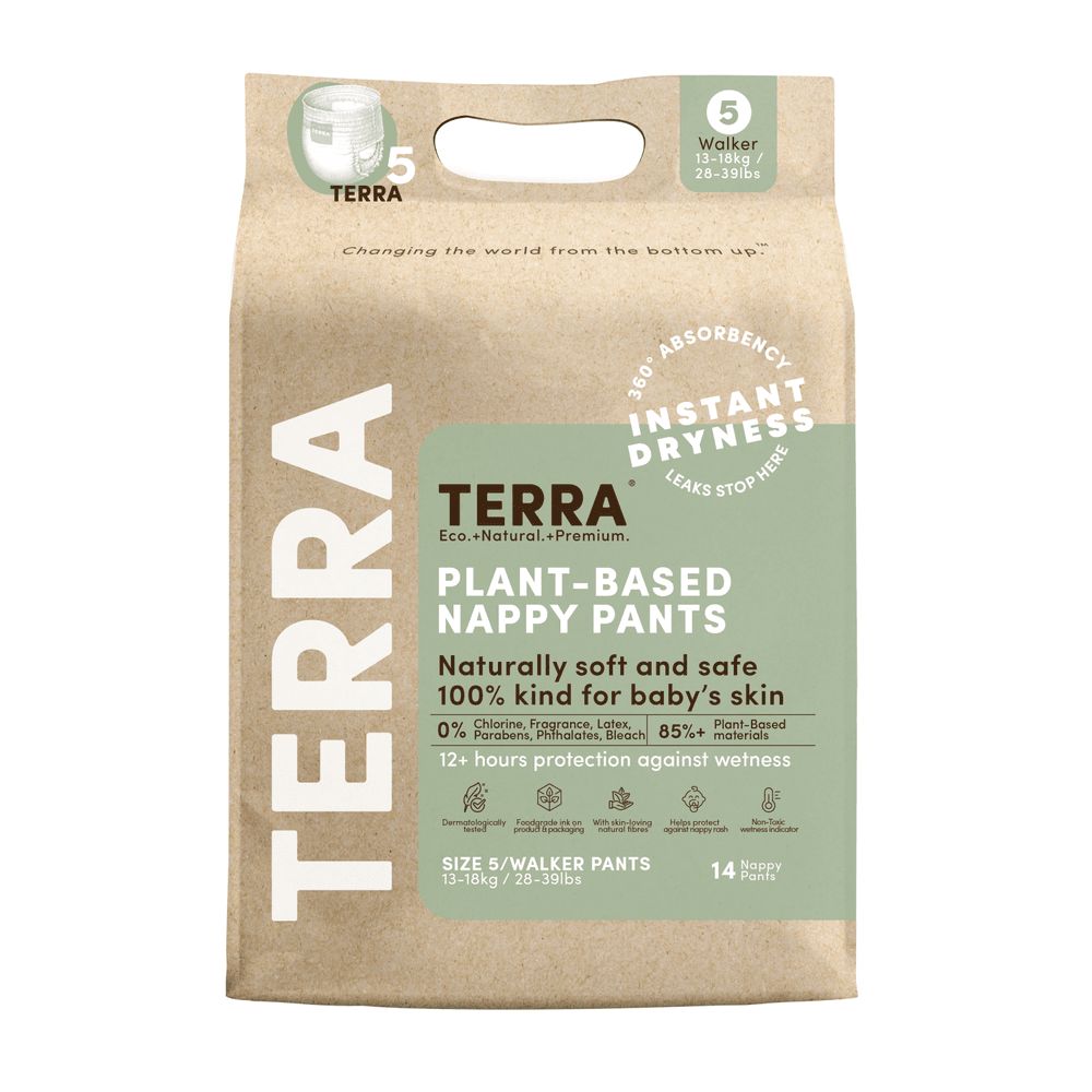 Terra Gentle - Plant-Based Nappy Pants - Size 5 - 13-18 kg - 14 Pcs